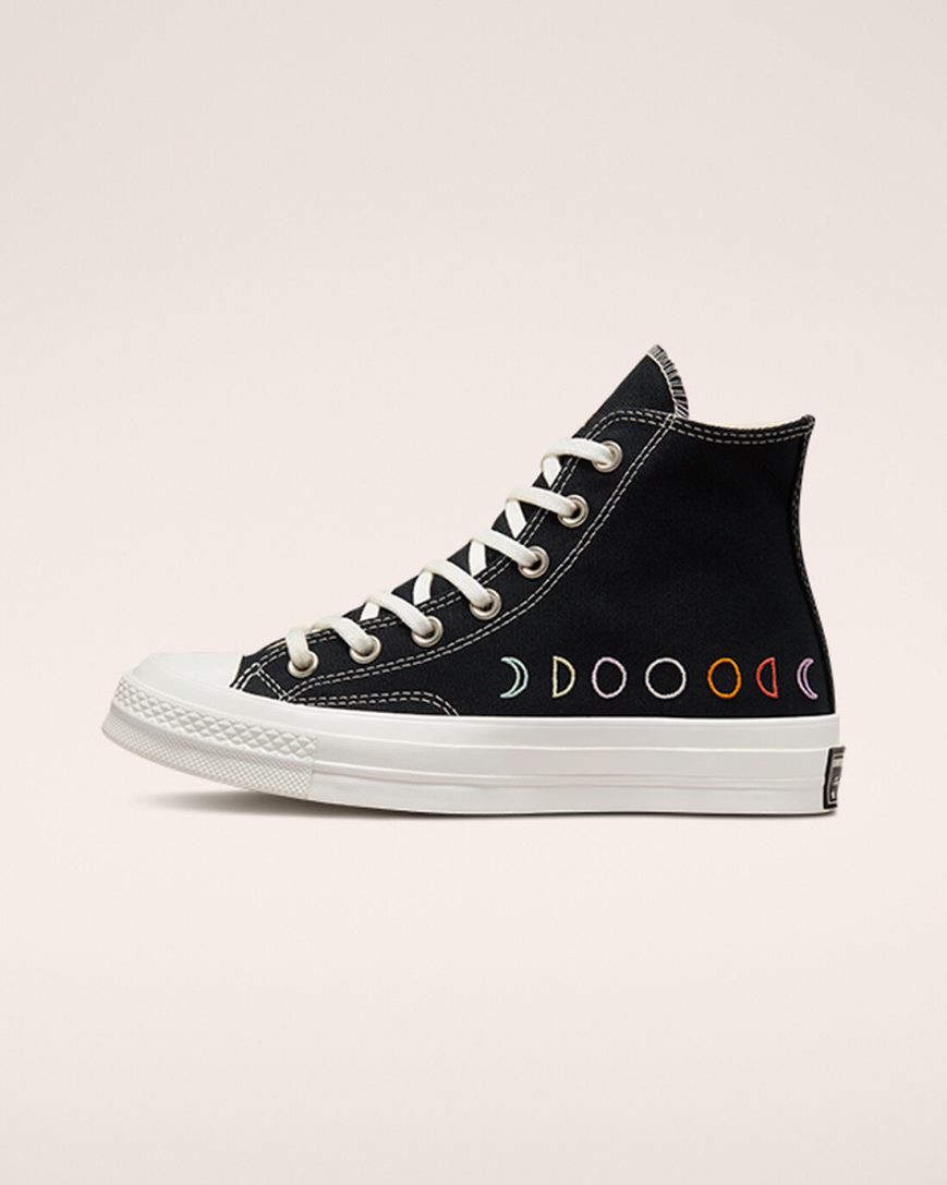 Tenisi Inalti Dama Converse Chuck 70 Mystic Symbols Negrii Albi | RO RCXSP725